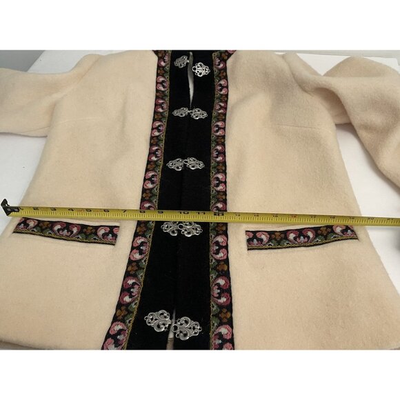 A.S. Evebofoss Norway Vintage Pure New Wool Jacket Coat Silver Clasps Women's 40 - Picture 13 of 16